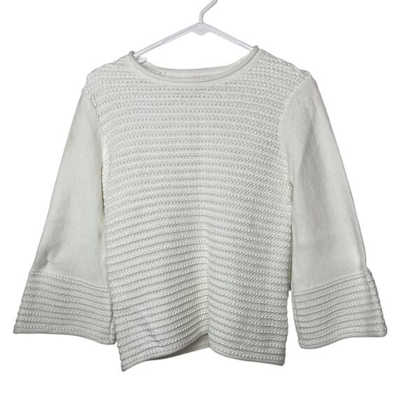 Brooks Brothers sweater knit women's small white RED FLEECE line cotton blend - Picture 1 of 16